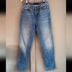 Alexander Wang 003 Jeans Leather Trim High Waist Vintage Style US 4-6 Designer
